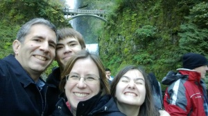 Family at Multnomah Falls